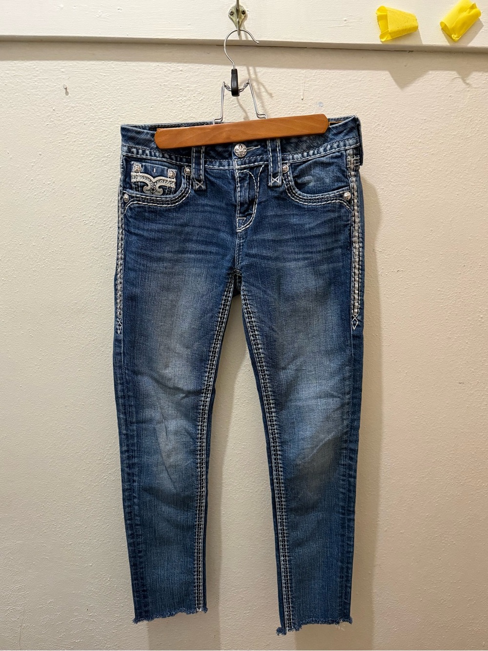Rock Revival Kira Mid-Rise Skinny Jeans in Indigo Wash Size 26